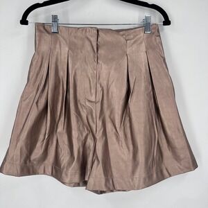 NWT Entro The Jackie Shorts Metallic Faux Leather Pleated Women's Size M